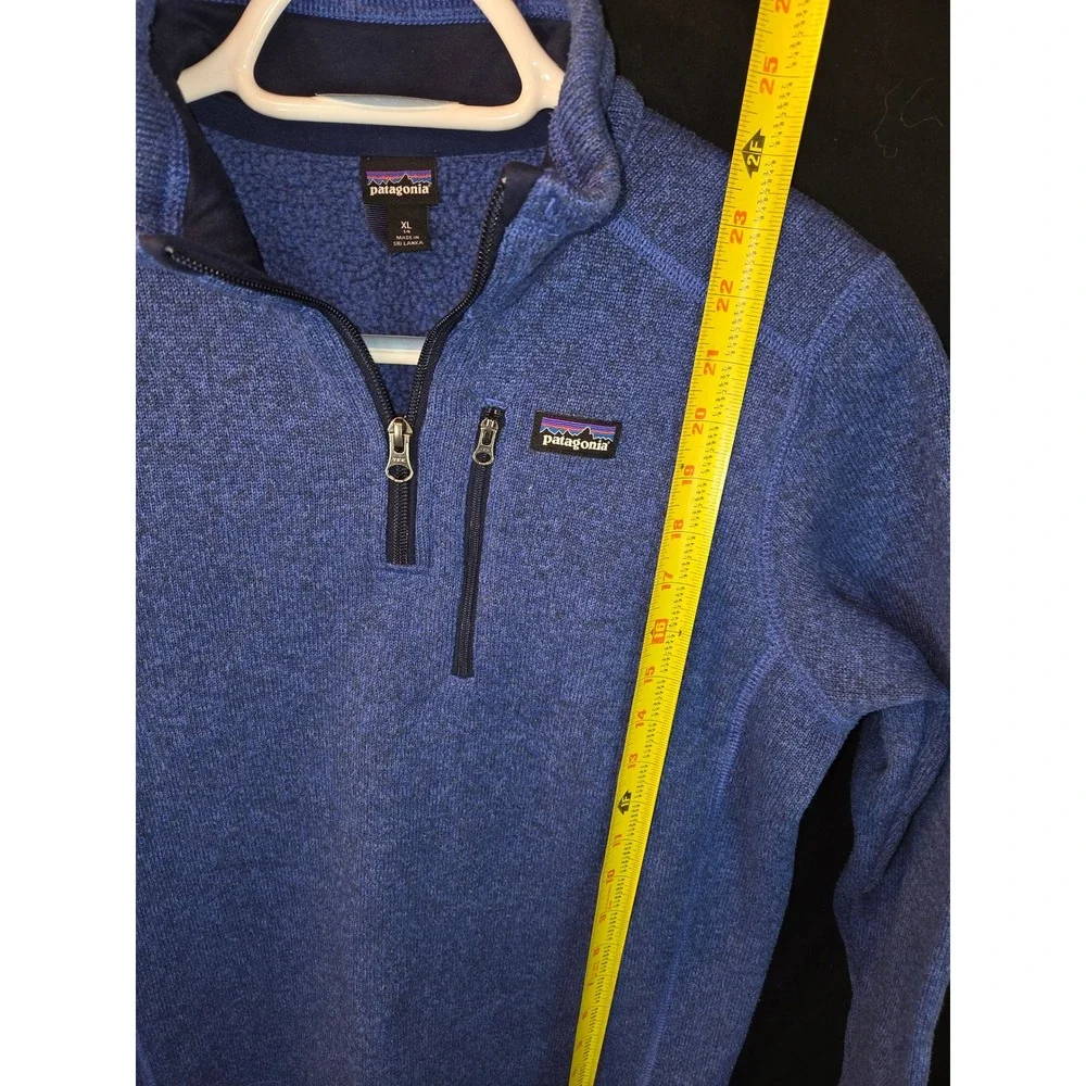 Patagonia Kids Fleece Pullover Blue Quarter Zip Size XL‎ 14 Made in Sri Lanka